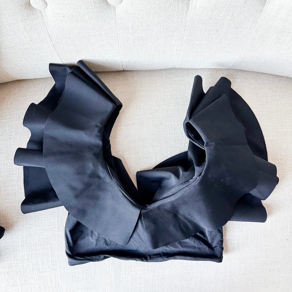 Maygel Coronel Black Mila Ruffle Two-Piece Bikini Swimsuit Set one size - Picture 12 of 15